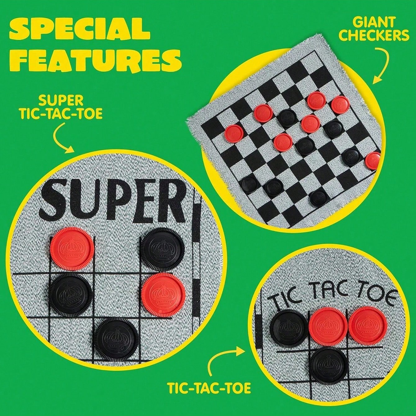 Tic Tac Toe Giant - 3-in-1 Vintage Game Set - Giant