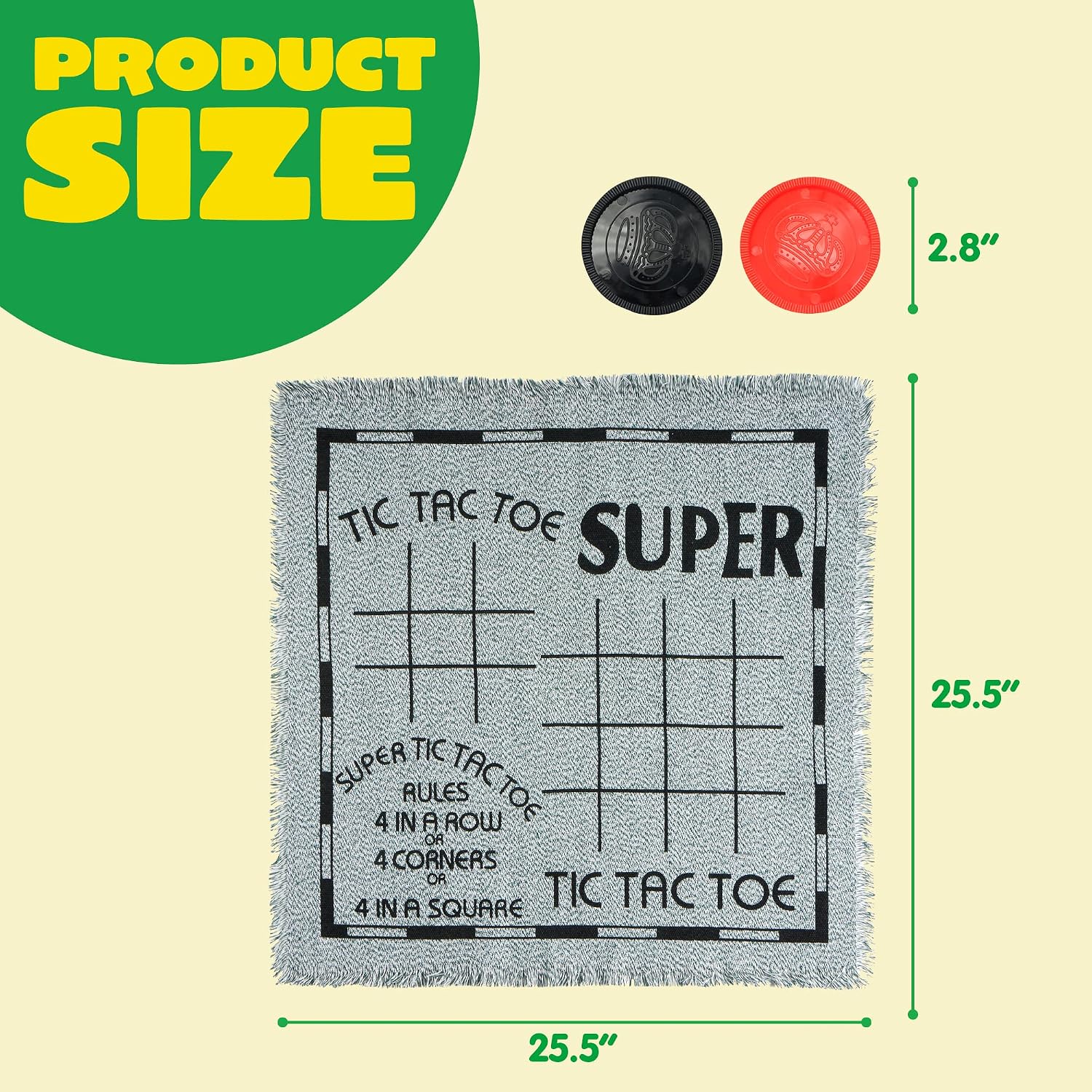 3-in-1 Vintage Giant Checkers, - огляд і ціна Tic Tac Toe Giant