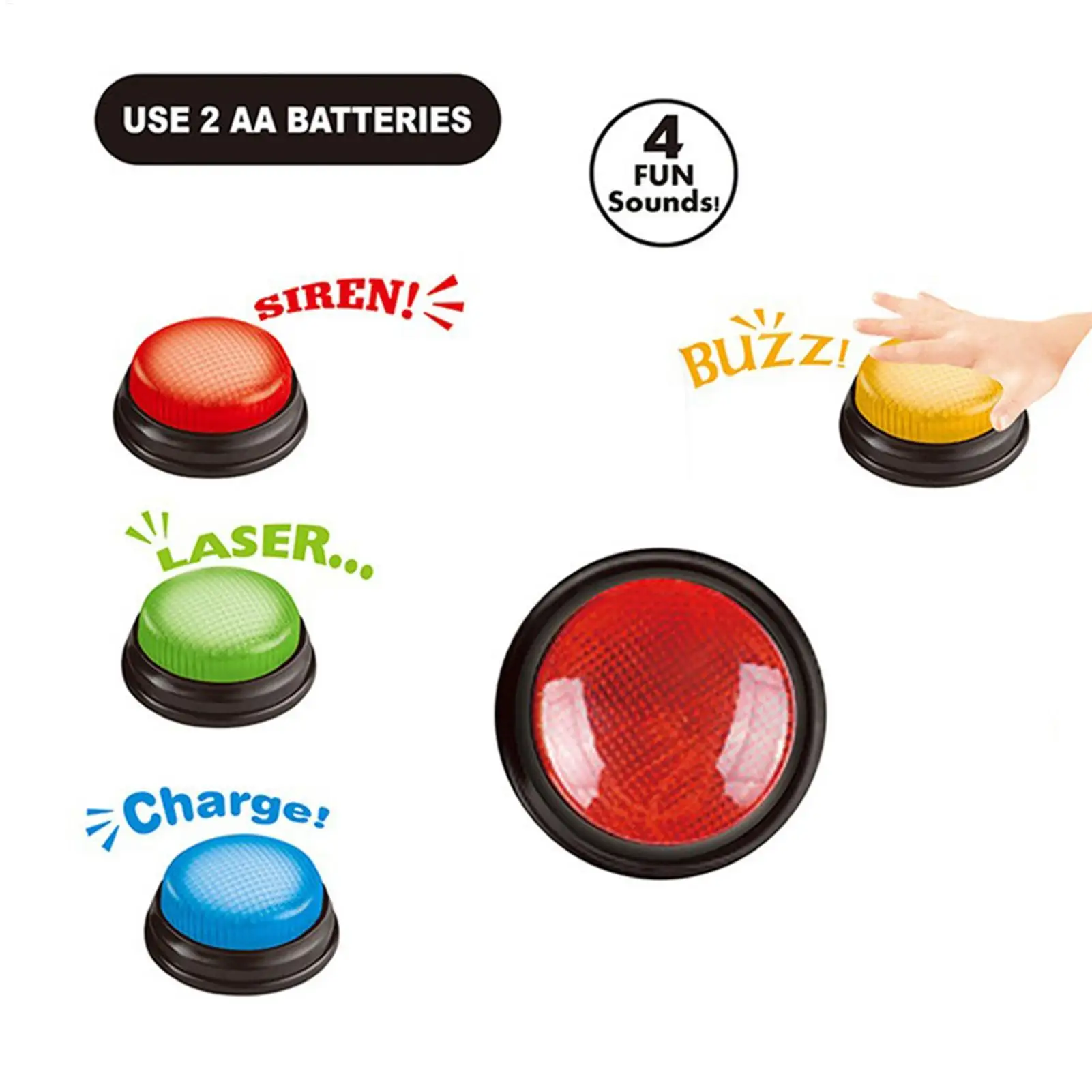 Game Buzzer 4-Piece Quick Answ - огляд і ціна Party Games Competition