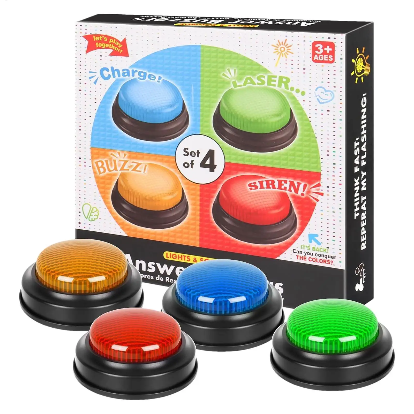 Game Buzzer 4-Piece Quick Answ - огляд і ціна Party Games Competition